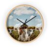 Wall Clock - Vintage Cow Art, Country Kitchen Wall Decor,