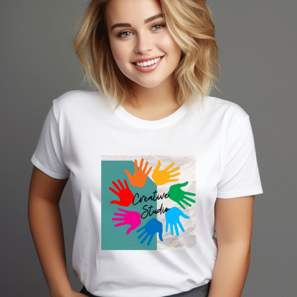 Creative Hands Unisex Garment-Dyed T-Shirt | Colorful Art Tee for Artists, Creative Studios
