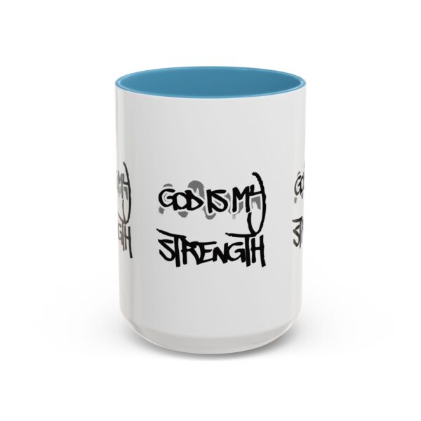 God Is My Strength Accent Coffee Mug — Inspirational Christian Faith Gift (11/15 oz)