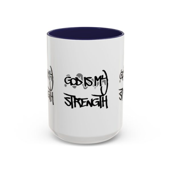 God Is My Strength Accent Coffee Mug — Inspirational Christian Faith Gift (11/15 oz)