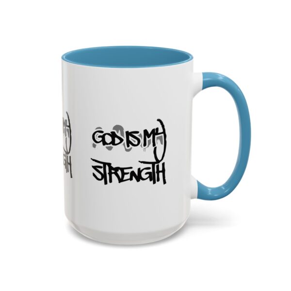 God Is My Strength Accent Coffee Mug — Inspirational Christian Faith Gift (11/15 oz)