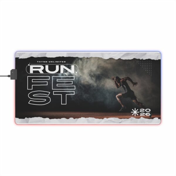 LED Gaming Mouse Pad — Run Fest 2026 RGB Desk Mat for Runners & amp; Gamers