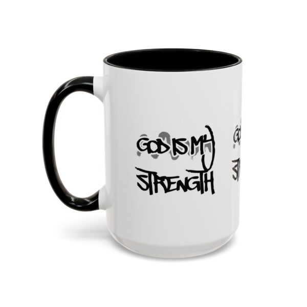 God Is My Strength Accent Coffee Mug — Inspirational Christian Faith Gift (11/15 oz)