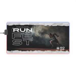 LED Gaming Mouse Pad — Run Fest 2026 RGB Desk Mat for Runners & amp; Gamers