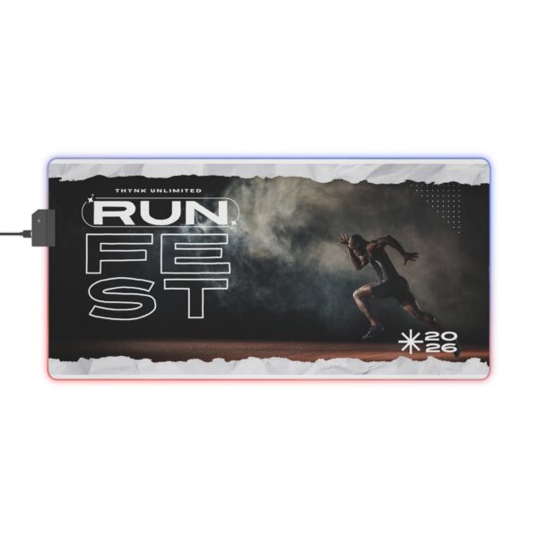 LED Gaming Mouse Pad — Run Fest 2026 RGB Desk Mat for Runners & amp; Gamers