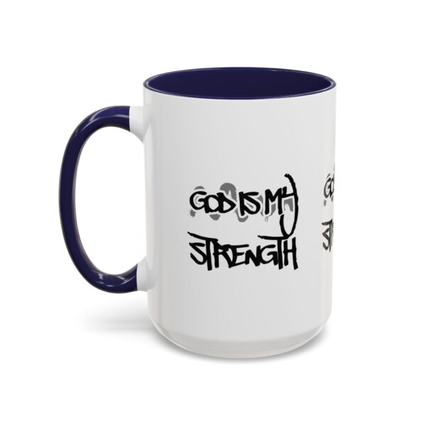 God Is My Strength Accent Coffee Mug — Inspirational Christian Faith Gift (11/15 oz)
