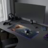 LED Gaming Mouse Pad — "Hello Champion" RGB Desk Mat with Trophy Design