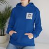 Small Blue Floral Crest Hoodie — Minimal Pocket Chest Design