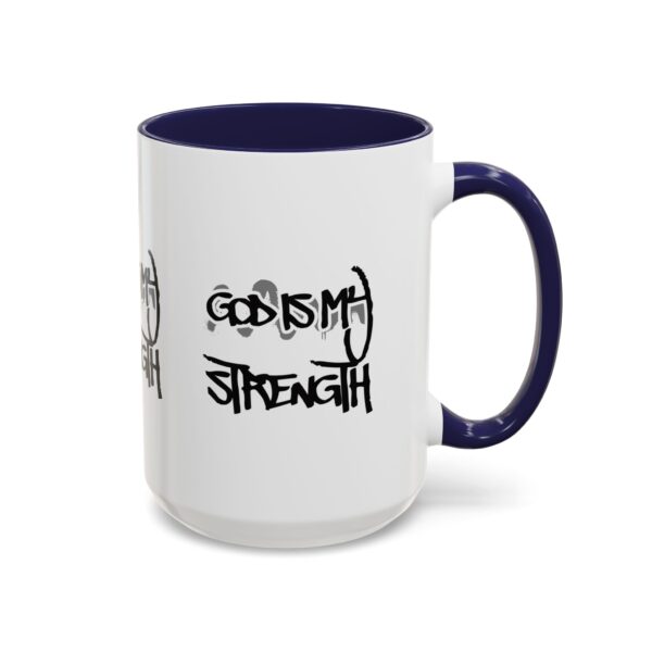 God Is My Strength Accent Coffee Mug — Inspirational Christian Faith Gift (11/15 oz)