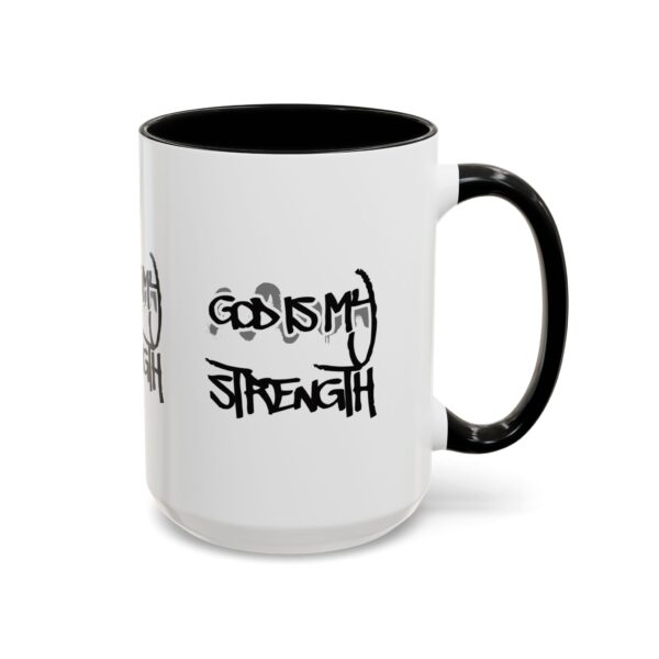 God Is My Strength Accent Coffee Mug — Inspirational Christian Faith Gift (11/15 oz)