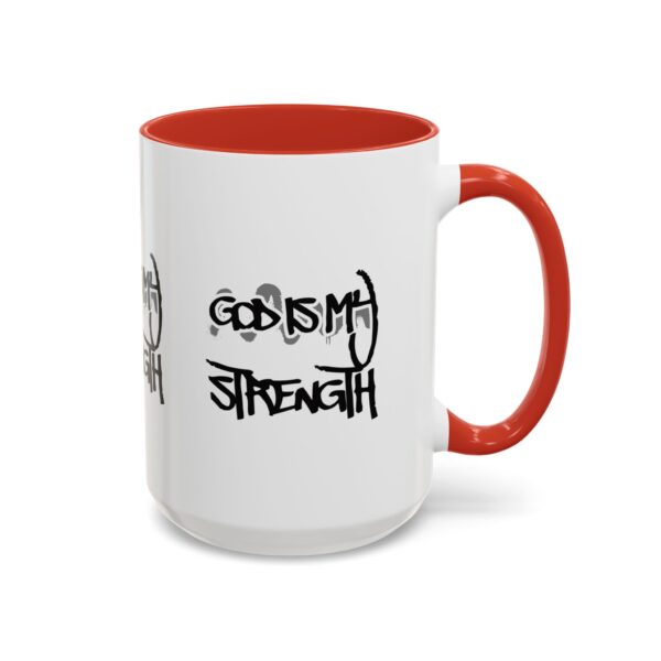God Is My Strength Accent Coffee Mug — Inspirational Christian Faith Gift (11/15 oz)