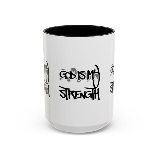God Is My Strength Accent Coffee Mug — Inspirational Christian Faith Gift (11/15 oz)