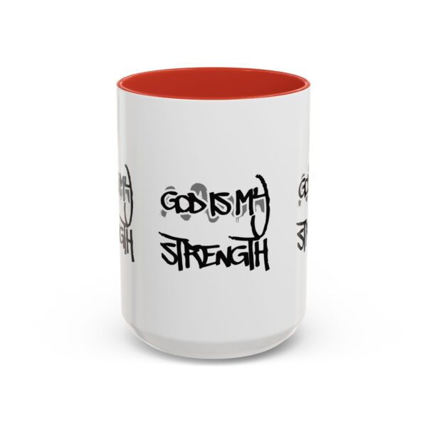 God Is My Strength Accent Coffee Mug — Inspirational Christian Faith Gift (11/15 oz)
