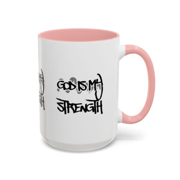 God Is My Strength Accent Coffee Mug — Inspirational Christian Faith Gift (11/15 oz)