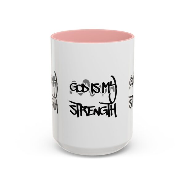 God Is My Strength Accent Coffee Mug — Inspirational Christian Faith Gift (11/15 oz)