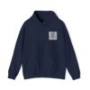 Small Blue Floral Crest Hoodie — Minimal Pocket Chest Design