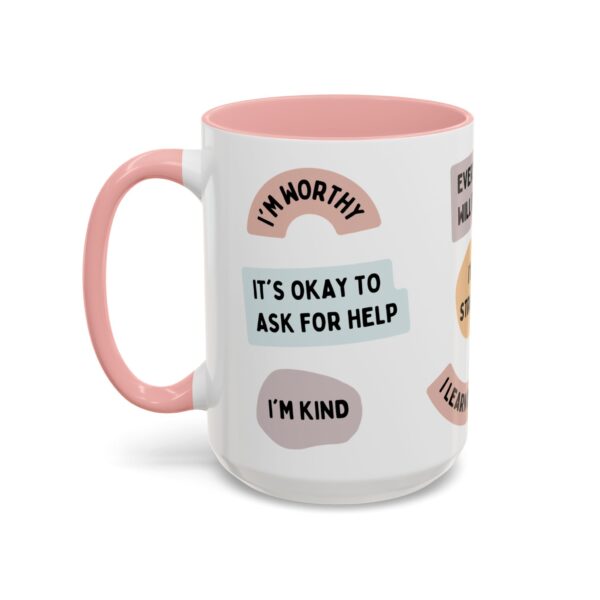 Affirmation Sticker Style Mug Accent Coffee Mug | Motivational Positive Quotes