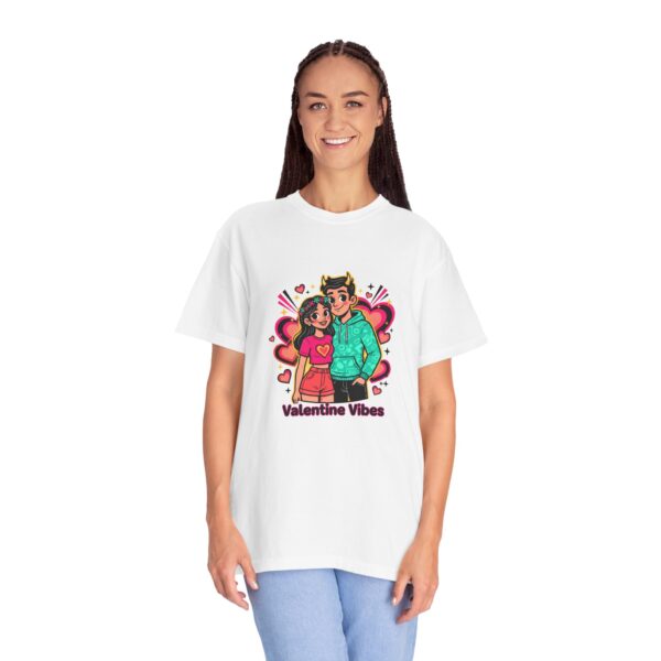 Valentine Vibes Tee — Cute Couple Heart Graphic T-Shirt
