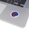 Cyber Heart Round Sticker — Futuristic Tech Love Laptop Decal (Indoor/Outdoor)