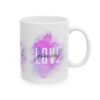 Love Yourself Ceramic Mug — Inspirational Pink Watercolor Coffee Cup (11oz/15oz)