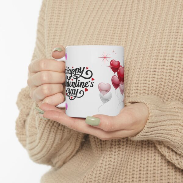 Valentine’s Day Heart Balloons Ceramic Mug (11oz & 15oz) — Happy Valentine’s Day Design