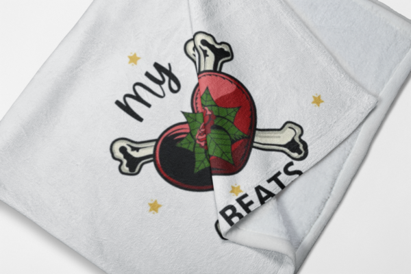 Plush Blanket — "My Heart Beats for You" Valentine Rose; Skull Design
