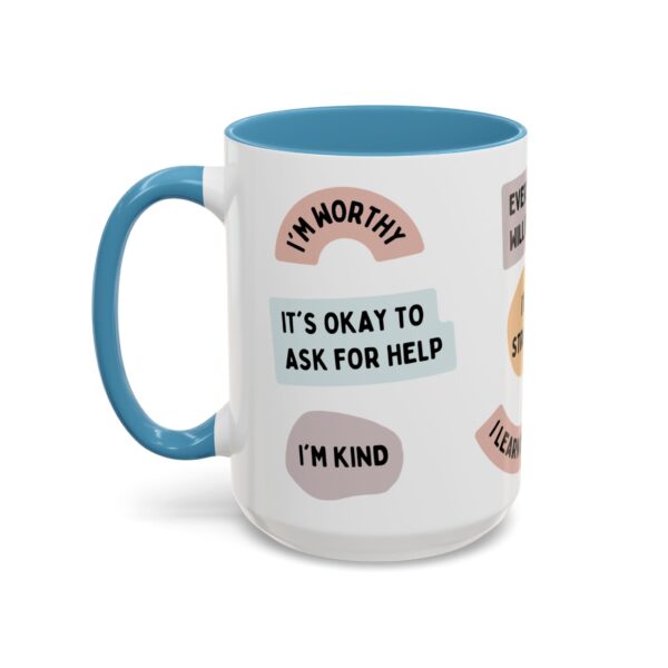 Affirmation Sticker Style Mug Accent Coffee Mug | Motivational Positive Quotes