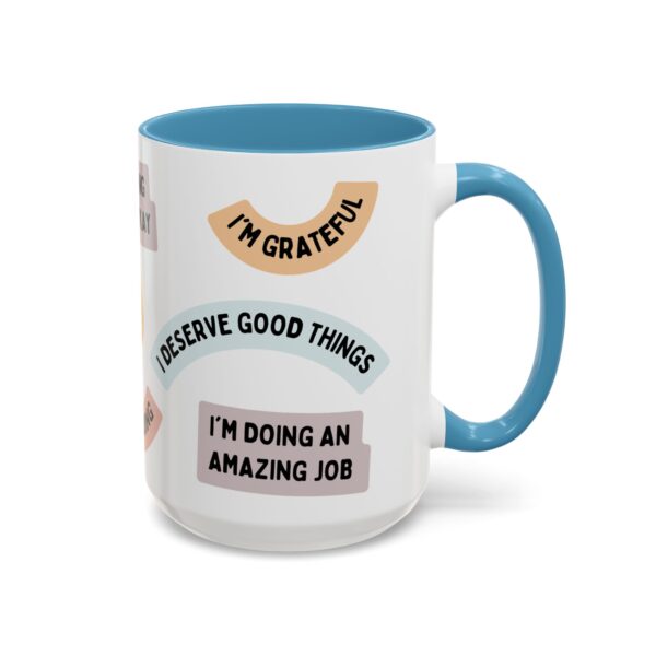 Affirmation Sticker Style Mug Accent Coffee Mug | Motivational Positive Quotes