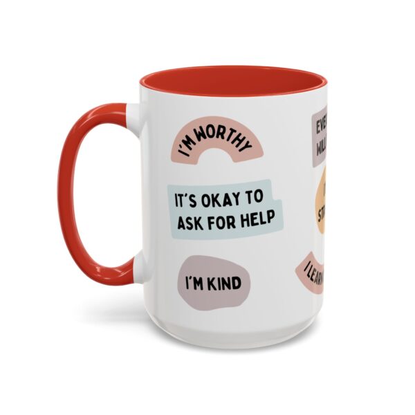 Affirmation Sticker Style Mug Accent Coffee Mug | Motivational Positive Quotes