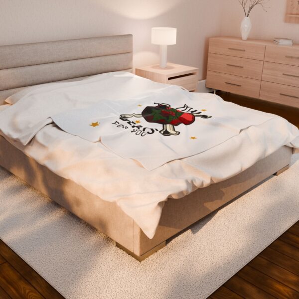 Plush Blanket — "My Heart Beats for You" Valentine Rose; Skull Design