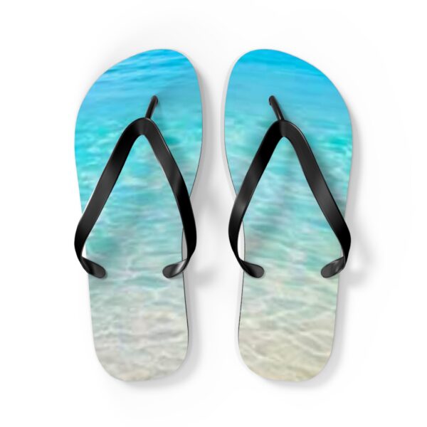 Beach Shore Flip Flops — Ocean Waves Sand Print Summer Sandals