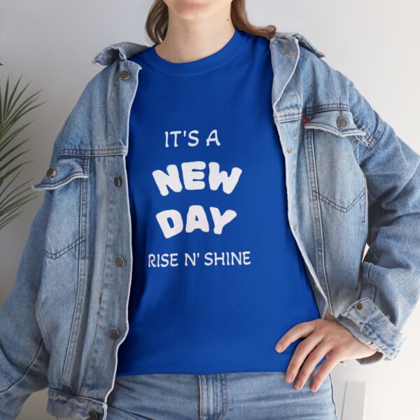 New Day Rise N' Shine T‑Shirt — Positive Morning Quote Graphic Tee