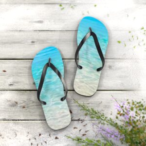 9226197883187942754_2048.jpeg Beach Shore Flip Flops — Ocean Waves Sand Print Summer Sandals