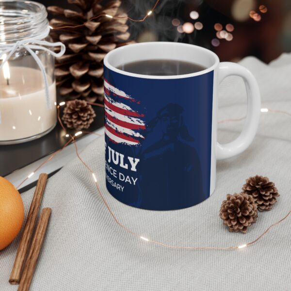 4th of July Independence Day 250th Anniversary Mug — Patriotic American Flag Coffee Cup (11oz)
