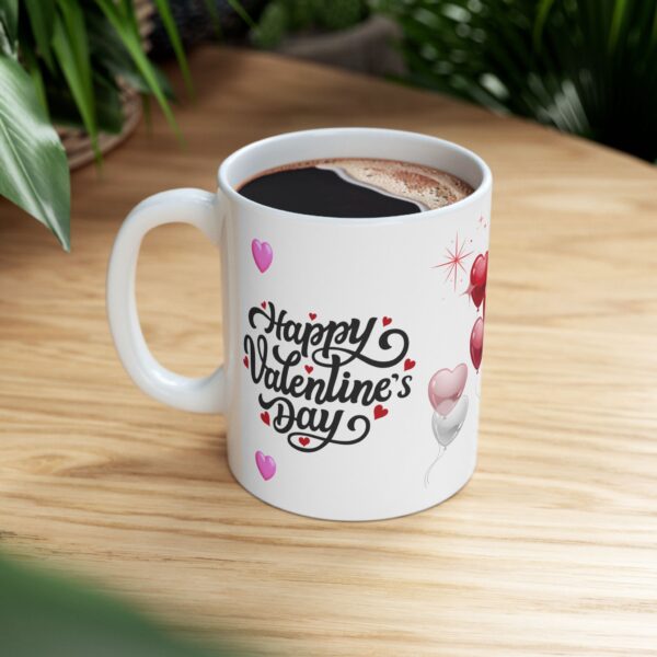 Valentine’s Day Heart Balloons Ceramic Mug (11oz & 15oz) — Happy Valentine’s Day Design