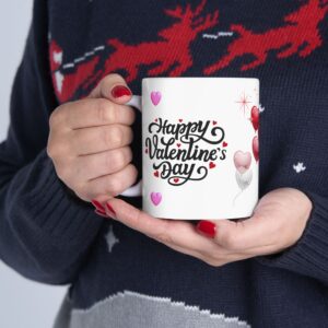 Valentine’s Day Heart Balloons Ceramic Mug (11oz & 15oz) — Happy Valentine’s Day Design