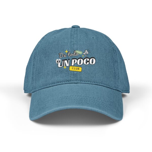 Denim Baseball Cap — Embroidered "Un Poco" Sunset Design
