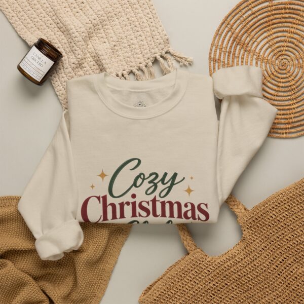 Cozy Christmas Club Sweatshirt — Holiday Crewneck with Trees & Ribbon