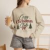 Cozy Christmas Club Sweatshirt — Holiday Crewneck with Trees & Ribbon