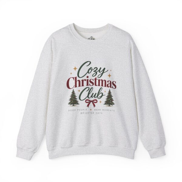 Cozy Christmas Club Sweatshirt — Holiday Crewneck with Trees & Ribbon