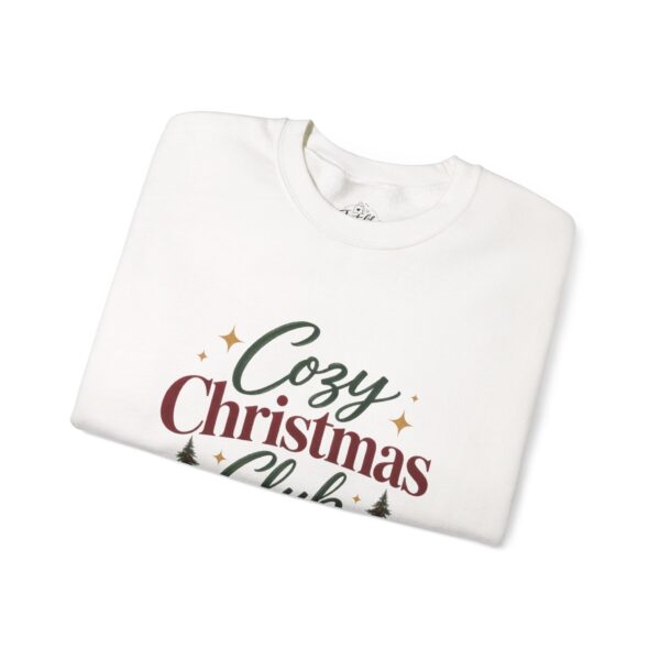 Cozy Christmas Club Sweatshirt — Holiday Crewneck with Trees & Ribbon