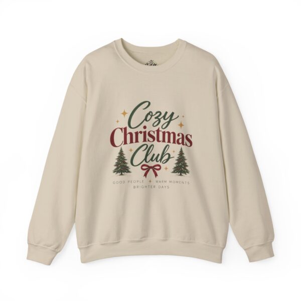 Cozy Christmas Club Sweatshirt — Holiday Crewneck with Trees & Ribbon