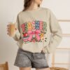 Teacher Patchwork Sweatshirt | Faux Embroidery Teacher Gift | Floral Gingham Teacher Crewneck | Patched with Purpose