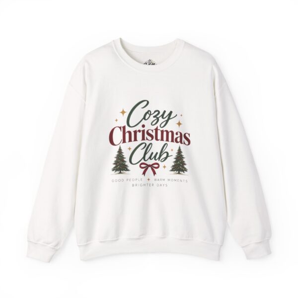 Cozy Christmas Club Sweatshirt — Holiday Crewneck with Trees & Ribbon